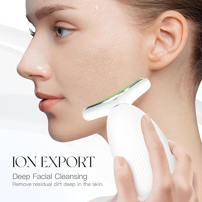 Mobify Premium Red Light Therapy Face and Neck Massager 7 in 1-7 LED Light Skin Rejuvenation & Wrinkle Removal Tool for Youthful, Radiant Skin face massager